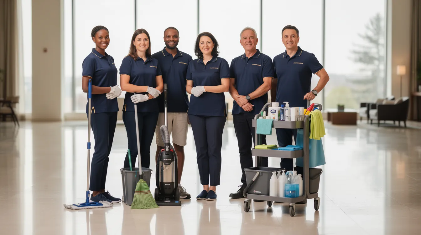 Diamond Prime Solutions professional commercial cleaning team with equipment