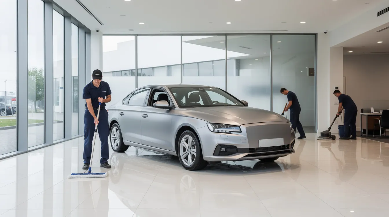 Commercial cleaning services for dealerships, offices, hotels, and businesses