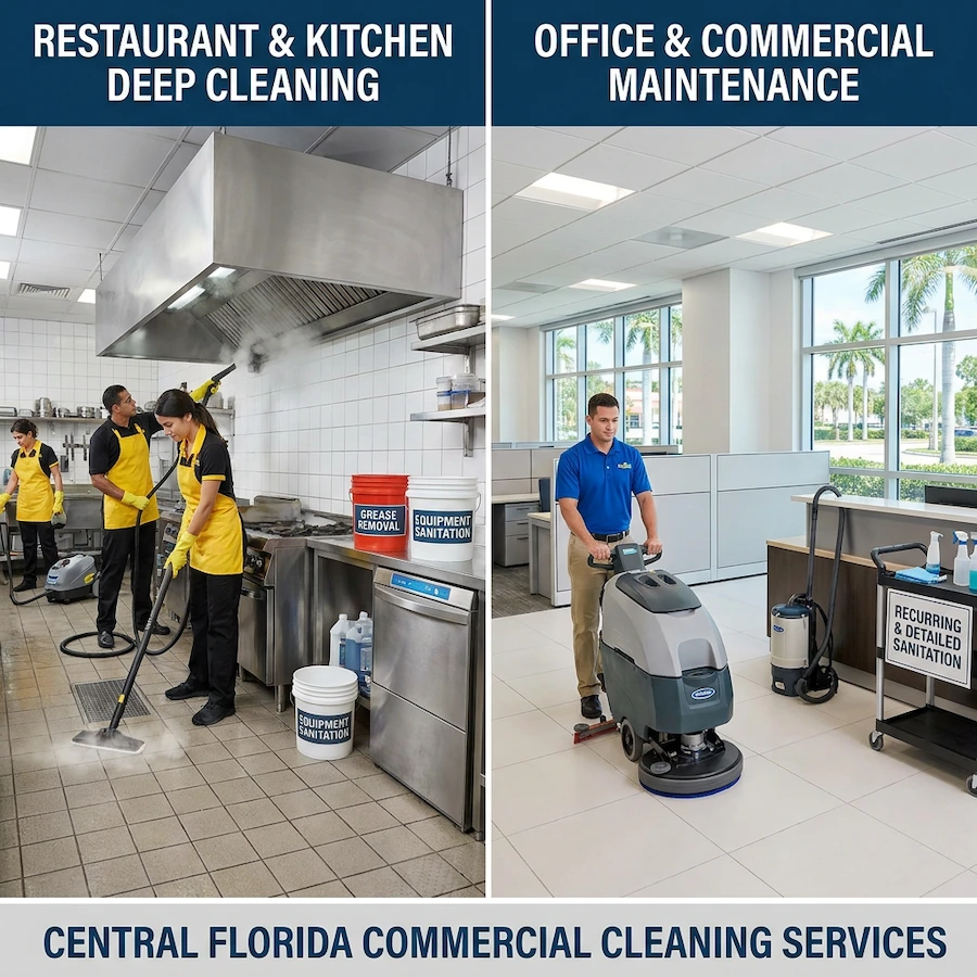 Professional commercial cleaning services for restaurants and businesses